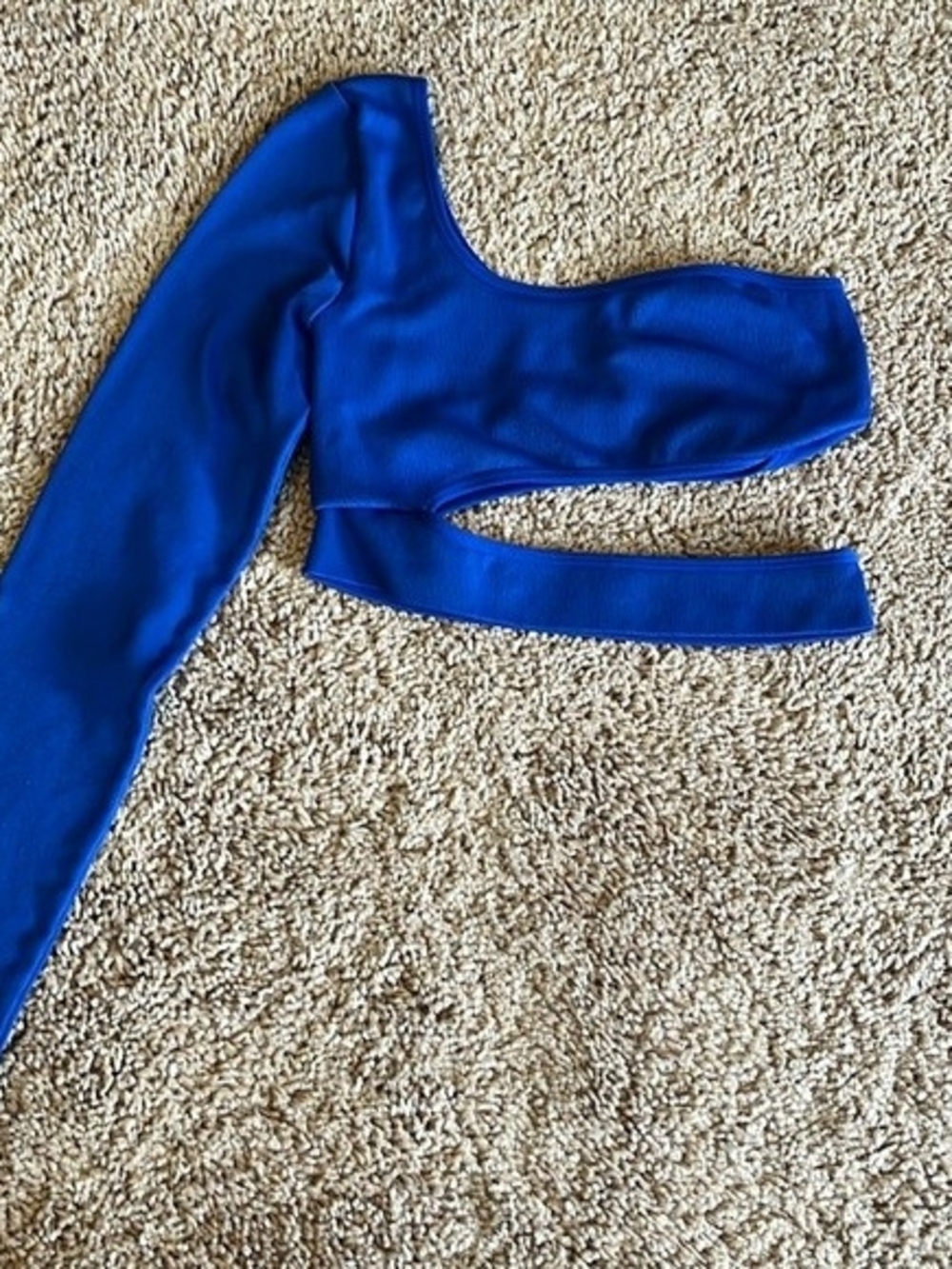Garage Royal Blue One-Shoulder Crop Top